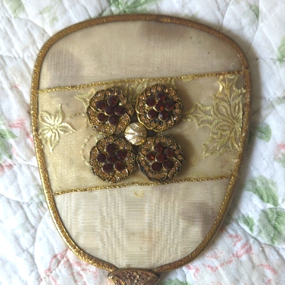 Vintage Globe 24k Gold Plated Floral Rose Brush For Vanity ( READ ) - Picture 11 of 11